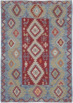Full view of New Modern Design rug from Pakistan, 247 × 179 cm in Multi Color tones
