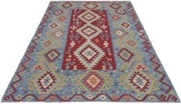 Full view of New Modern Design rug from Pakistan, 247 × 179 cm in Multi Color tones