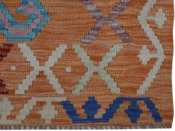 Close-up detail of New Modern Design rug from Pakistan showing Wool weave