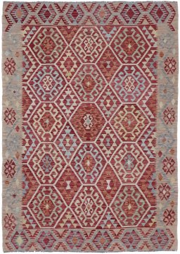 Full view of New Modern Design rug from Pakistan, 241 × 171 cm in Multi Color tones