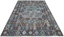 Full view of New Modern Design rug from Pakistan, 297 × 203 cm in Multi Color tones