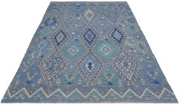 Full view of New Modern Design rug from Pakistan, 285 × 203 cm in Multi Color tones