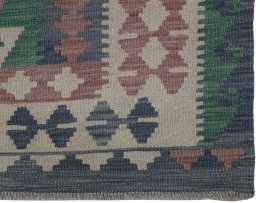 Close-up detail of New Modern Design rug from Pakistan showing Wool weave