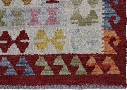Close-up detail of New Modern Design rug from Pakistan showing Wool weave