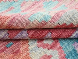 Full view of New Modern Design rug from Pakistan, 278 × 201 cm in Multi Color tones