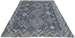 Full view of New Modern Design rug from Pakistan, 290 × 209 cm in Multi Color tones
