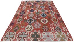 Full view of New Modern Design rug from Pakistan, 300 × 208 cm in Multi Color tones