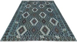 Full view of New Modern Design rug from Pakistan, 285 × 210 cm in Multi Color tones