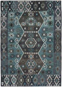 Full view of New Modern Design rug from Pakistan, 243 × 179 cm in Multi Color tones