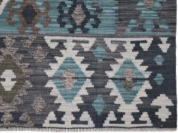 Close-up detail of New Modern Design rug from Pakistan showing Wool weave