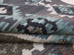 Close-up detail of New Modern Design rug from Pakistan showing Wool weave