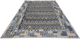 Full view of New Modern Design rug from Pakistan, 382 × 299 cm in Multi Color tones