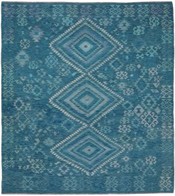 Full view of New Modern Design rug from Pakistan, 287 × 256 cm in Multi Color tones