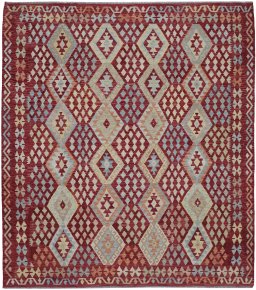 Full view of New Modern Design rug from Pakistan, 290 × 265 cm in Multi Color tones