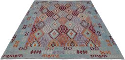 Full view of New Modern Design rug from Pakistan, 302 × 270 cm in Multi Color tones