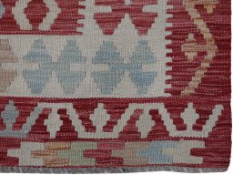 Close-up detail of New Modern Design rug from Pakistan showing Wool weave