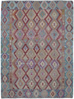 Full view of New Modern Design rug from Pakistan, 340 × 257 cm in Multi Color tones