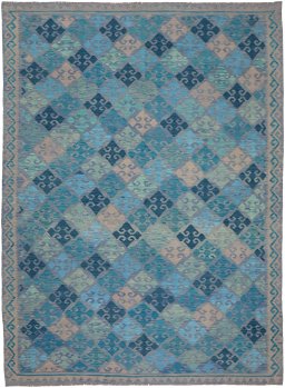 Full view of New Modern Design rug from Pakistan, 340 × 249 cm in Multi Color tones