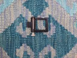 Corner detail of New Modern Design rug showing border pattern and Wool pile
