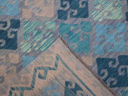 Surface texture of New Modern Design rug with natural Wool and intricate pattern