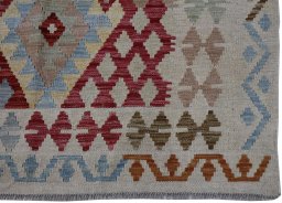 Close-up detail of New Modern Design rug from Pakistan showing Wool weave