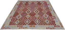 Full view of New Modern Design rug from Pakistan, 289 × 261 cm in Multi Color tones