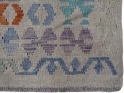 Close-up detail of New Modern Design rug from Pakistan showing Wool weave