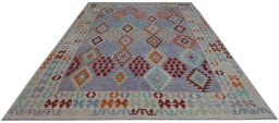 Full view of New Modern Design rug from Pakistan, 334 × 262 cm in Multi Color tones