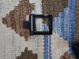 Corner detail of New Modern Design rug showing border pattern and Wool pile