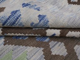 Close-up detail of New Modern Design rug from Pakistan showing Wool weave