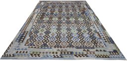 Full view of New Modern Design rug from Pakistan, 398 × 293 cm in Multi Color tones
