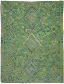 Full view of New Modern Design rug from Pakistan, 379 × 295 cm in Multi Color tones