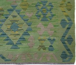 Close-up detail of New Modern Design rug from Pakistan showing Wool weave