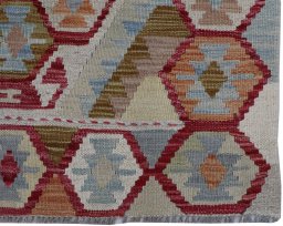 Close-up detail of New Modern Design rug from Pakistan showing Wool weave