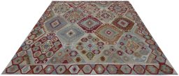 Full view of New Modern Design rug from Pakistan, 295 × 259 cm in Multi Color tones