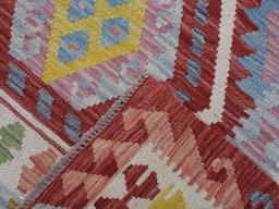 Surface texture of New Modern Design rug with natural Wool and intricate pattern