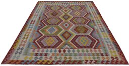 Full view of New Modern Design rug from Pakistan, 284 × 207 cm in Multi Color tones