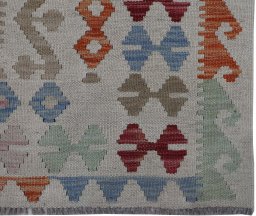 Close-up detail of New Modern Design rug from Pakistan showing Wool weave