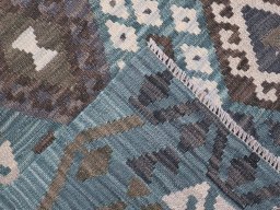 Surface texture of New Modern Design rug with natural Wool and intricate pattern