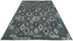 Full view of New Modern Design rug from Pakistan, 294 × 205 cm in Multi Color tones