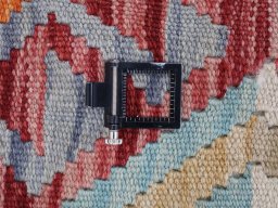 Corner detail of New Modern Design rug showing border pattern and Wool pile