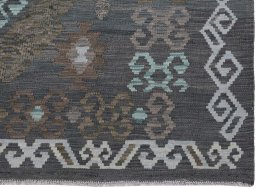 Close-up detail of New Modern Design rug from Pakistan showing Wool weave
