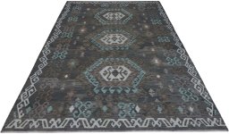 Full view of New Modern Design rug from Pakistan, 297 × 210 cm in Multi Color tones