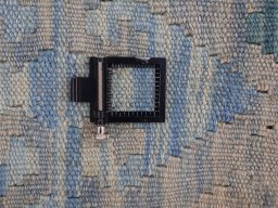 Corner detail of New Modern Design rug showing border pattern and Wool pile