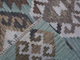 Surface texture of New Modern Design rug with natural Wool and intricate pattern