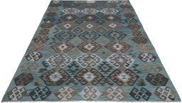 Full view of New Modern Design rug from Pakistan, 293 × 204 cm in Multi Color tones