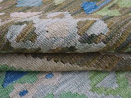Close-up detail of New Modern Design rug from Pakistan showing Wool weave