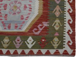 Close-up detail of New Modern Design rug from Pakistan showing Wool weave
