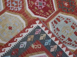 Surface texture of New Modern Design rug with natural Wool and intricate pattern