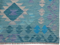 Close-up detail of New Modern Design rug from Pakistan showing Wool weave
